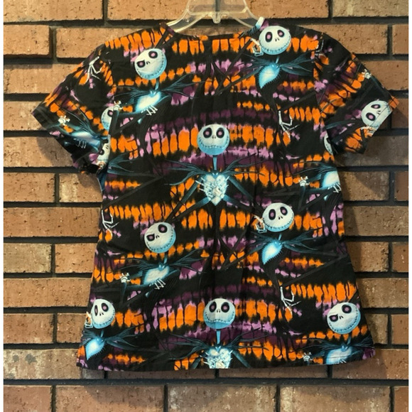 Disney The Nightmare Before Christmas Jack Skellington Womens Scrub Top Size M - Picture 3 of 5